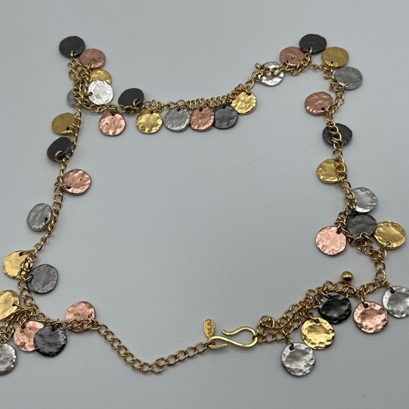 Kenneth Jay Lane kjl mixed metal coin necklace #439 - Picture 6 of 6